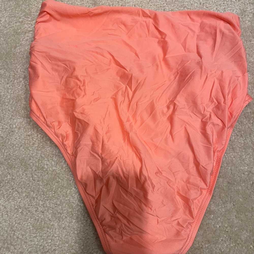 New Athena Ruched High Rise Swim Bottom solid Orange 10,12, 14 and plus size 16 - Picture 5 of 8